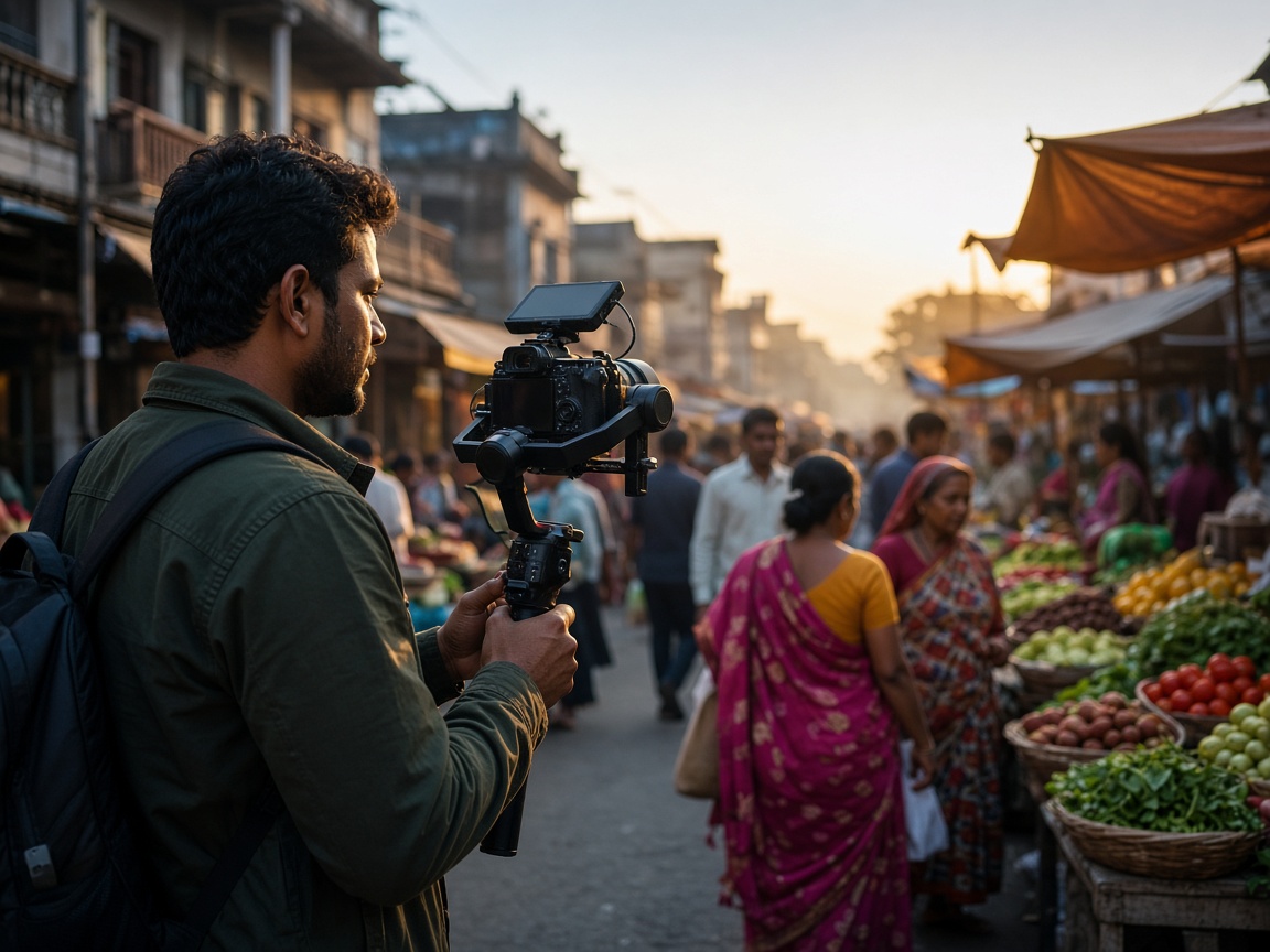 Street market scene being labelled with bounding boxes
